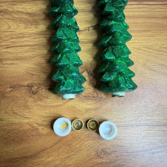Pier 1 Flameless LED Tapers Christmas Tree Decorative Lights 10.5 Inch Set of 2 - Picture 8 of 10